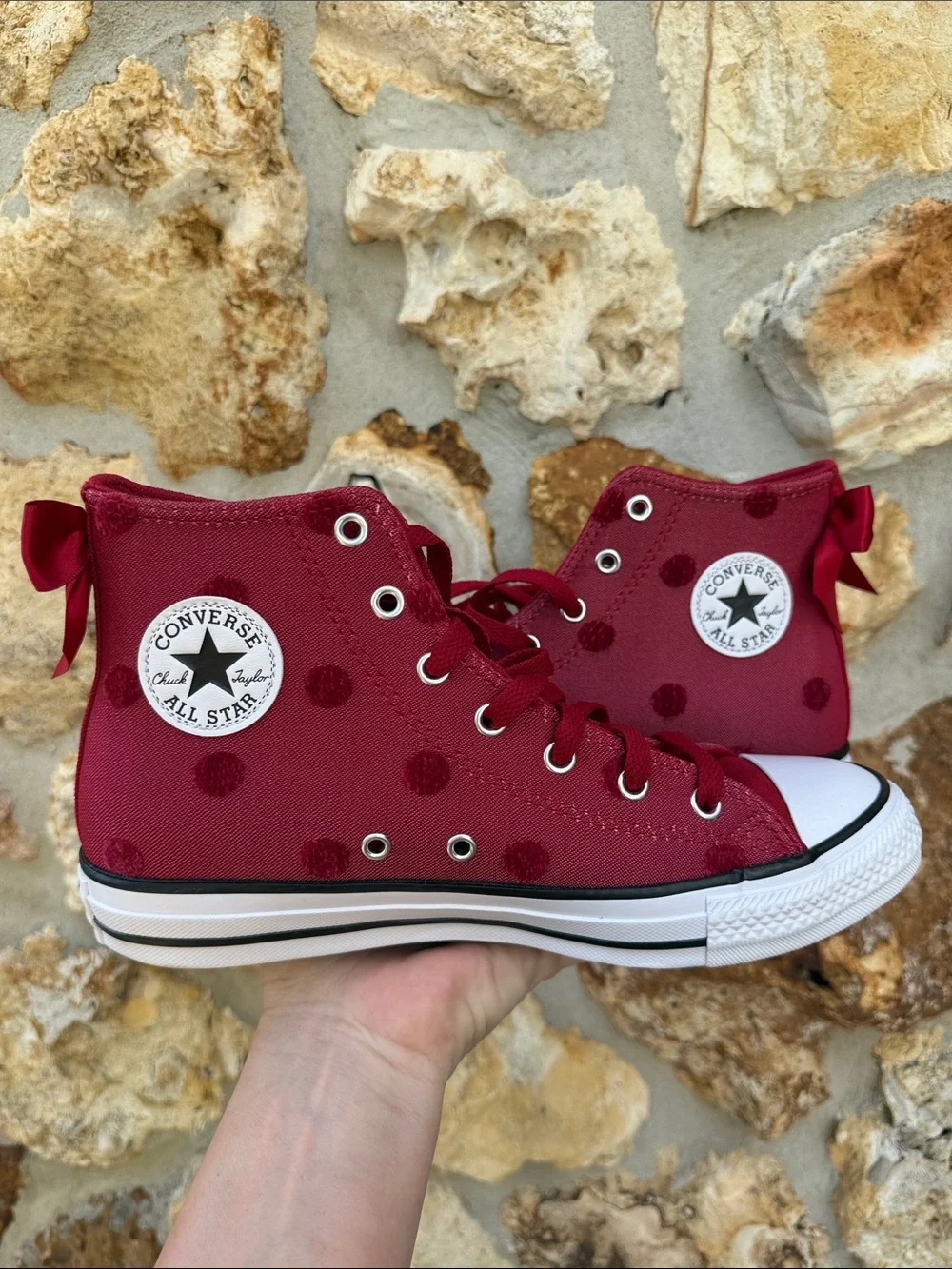 Chuck Taylor All Star High tops Polka Dots & Bow